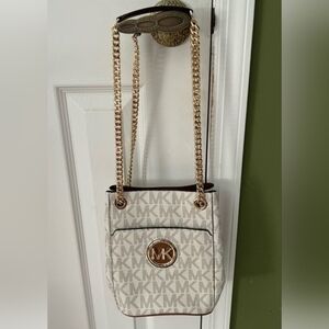 Michael Kors White and Gold Women's Bag